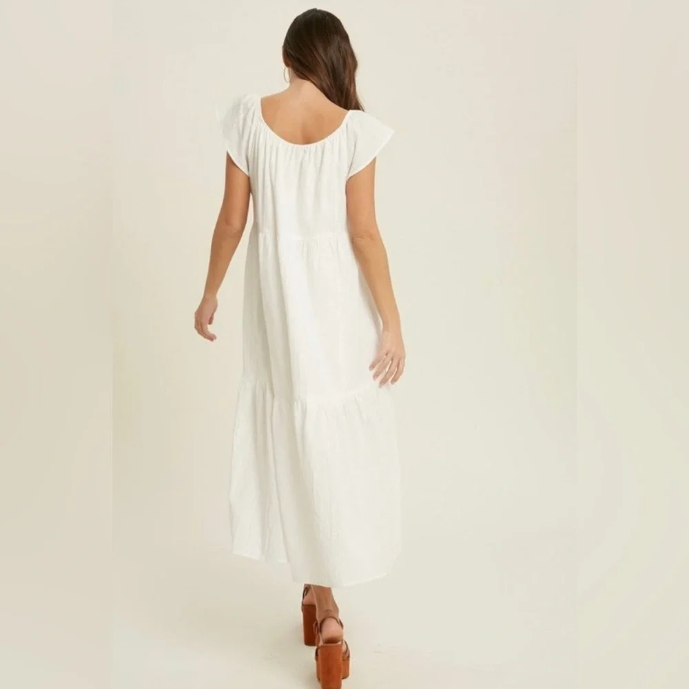 Button Down White Dress - Picture 3 of 4